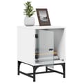 Miniatyrbilde 5 av 11: vidaXL Nattbord med glassdører 2 stk hvit 35x37x50 cm