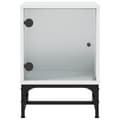 Miniatyrbilde 6 av 11: vidaXL Nattbord med glassdører 2 stk hvit 35x37x50 cm