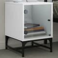 Miniatyrbilde 2 av 11: vidaXL Nattbord med glassdører 2 stk hvit 35x37x50 cm