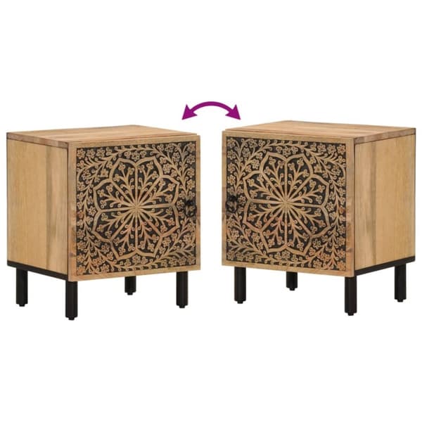 vidaXL Nattbord 2 stk 40x33x46 cm heltre mango
