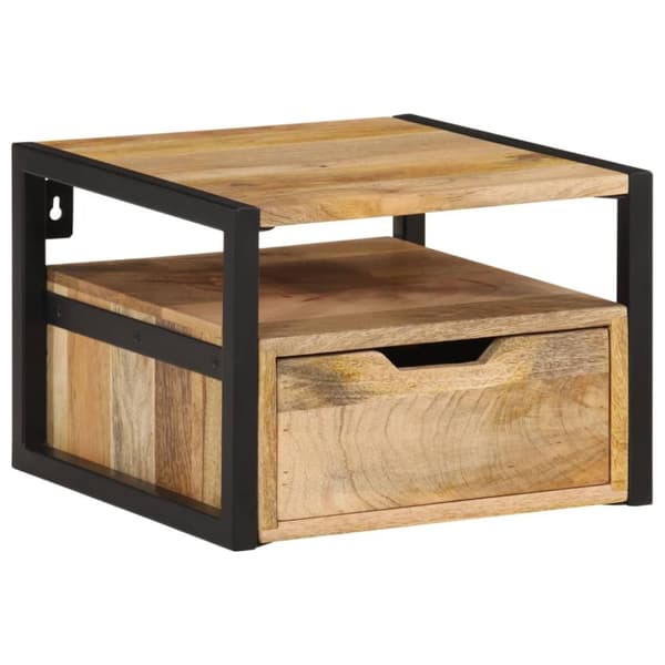 vidaXL Vegghengt nattbord 35x35x25 cm heltre akasie