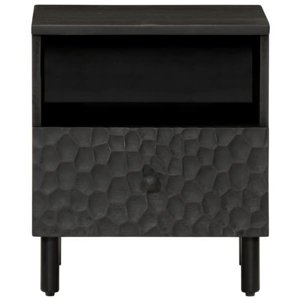 vidaXL sengebord 40x33x46 cm massivt mangotræ sort