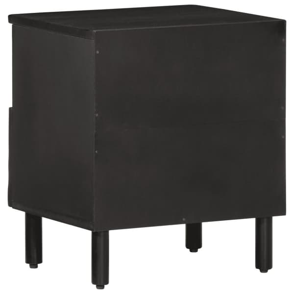 vidaXL Nattbord svart 40x33x46 cm heltre mango