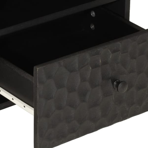 vidaXL Nattbord svart 40x33x46 cm heltre mango