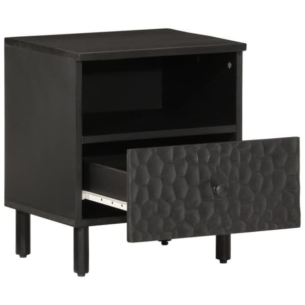 vidaXL Nattbord svart 40x33x46 cm heltre mango