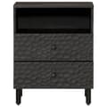 Miniatyrbilde 3 av 10: vidaXL Nattbord svart 50x33x60 cm heltre mango