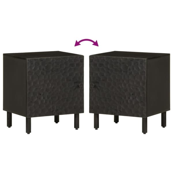 vidaXL Nattbord svart 40x33x46 cm heltre mango