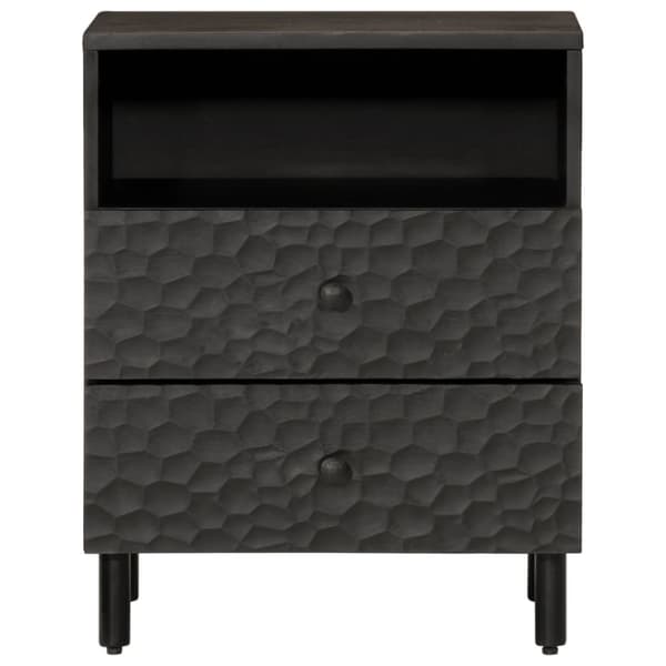 vidaXL sengebord 50x33x60 cm massivt mangotræ sort