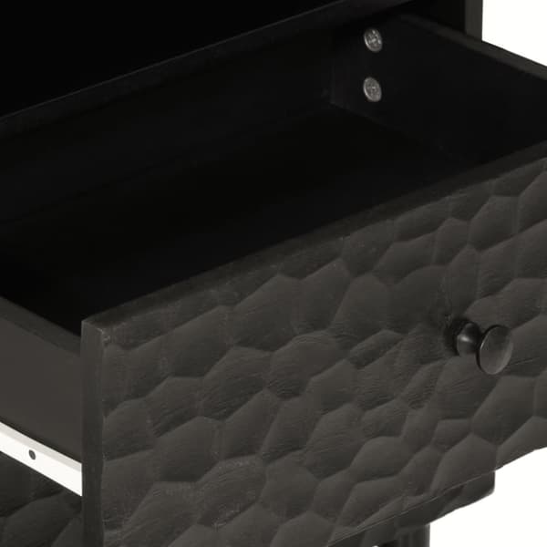 vidaXL sengebord 50x33x60 cm massivt mangotræ sort