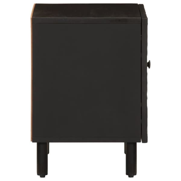 vidaXL sengebord 40x33x46 cm massivt mangotræ sort