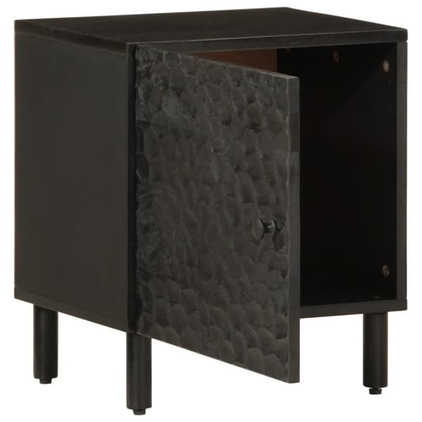vidaXL sengebord 40x33x46 cm massivt mangotræ sort