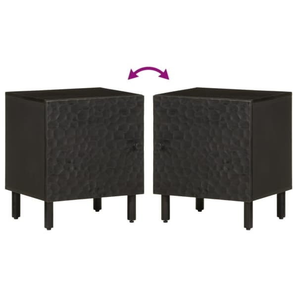 vidaXL sengeborde 2 stk. 40x33x46 cm massivt mangotræ sort