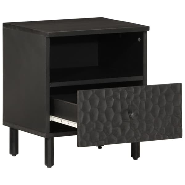 vidaXL sengeborde 2 stk. 40x33x46 cm massivt mangotræ sort
