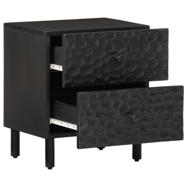 vidaXL sengeborde 2 stk. 40x33x46 cm massivt mangotræ sort