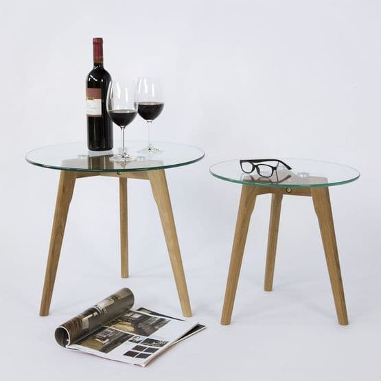 Sidobord - 2 St I Glas Runt