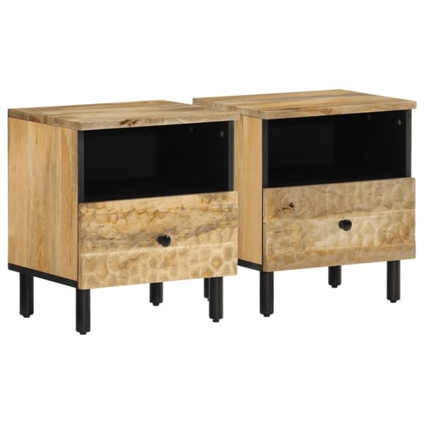 vidaXL Nattbord 2 stk 40x33x46 cm heltre mango