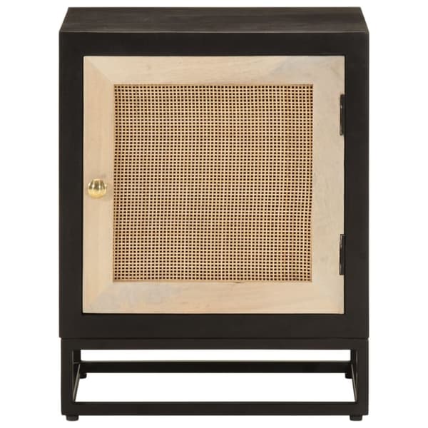 vidaXL Nattbord svart 40x30x50 cm heltre mango og jern