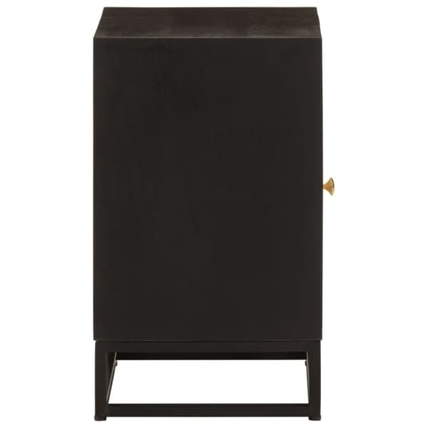 vidaXL Nattbord svart 40x30x50 cm heltre mango og jern