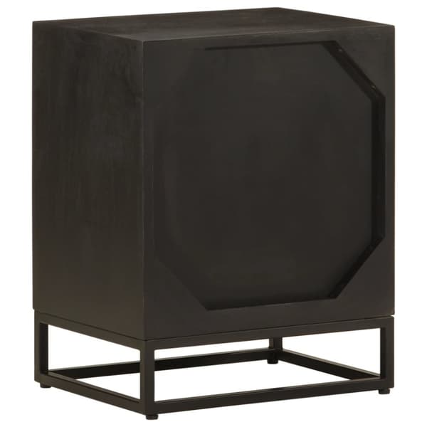 vidaXL Nattbord svart 40x30x50 cm heltre mango og jern
