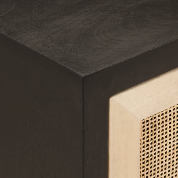 vidaXL Nattbord svart 40x30x50 cm heltre mango og jern