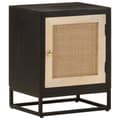 Miniatyrbilde 1 av 10: vidaXL Nattbord svart 40x30x50 cm heltre mango og jern