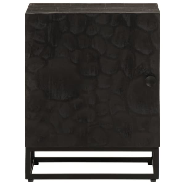 vidaXL Nattbord svart 40x30x50 cm heltre mango og jern