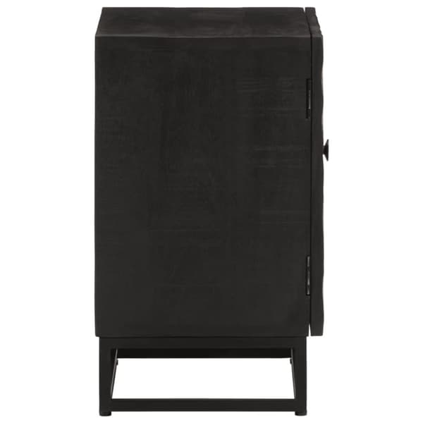 vidaXL Nattbord svart 40x30x50 cm heltre mango og jern
