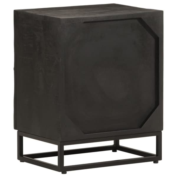 vidaXL Nattbord svart 40x30x50 cm heltre mango og jern