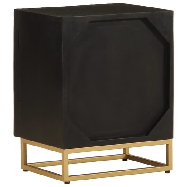 vidaXL sengebord 40x30x50 cm massivt mangotræ og jern sort