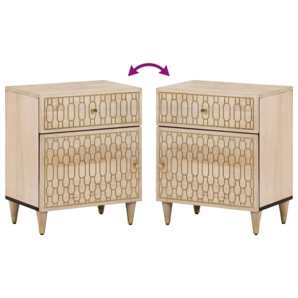 vidaXL Nattbord 50x33x60 cm heltre mango