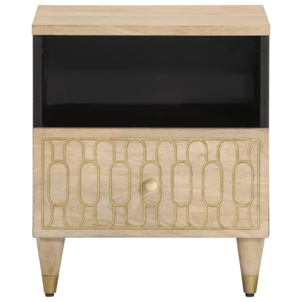 vidaXL sengebord 40x33x46 cm massivt mangotræ