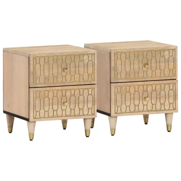 vidaXL sengeborde 2 stk. 40x33x46 cm massivt mangotræ