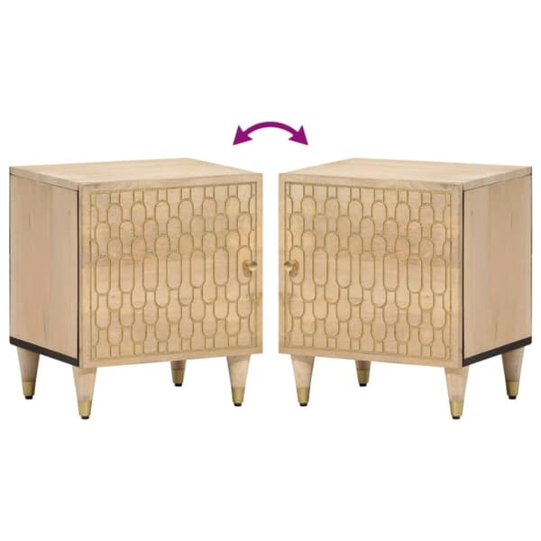 vidaXL Nattbord 2 stk 40x33x46 cm heltre mango