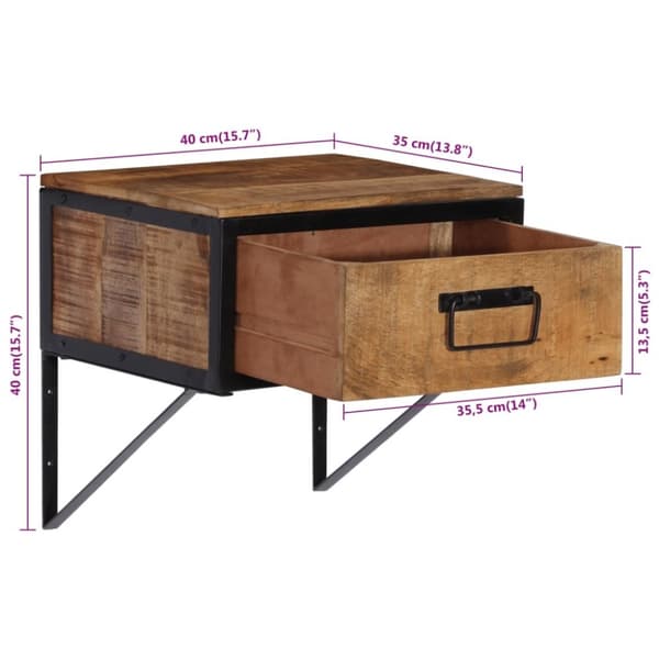 vidaXL Nattbord 40x35x40 cm heltre mango