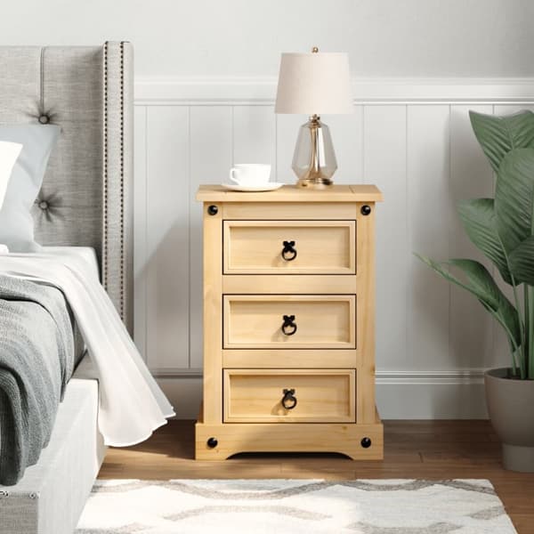 vidaXL sengebord Corona 45x35x64 cm massivt fyrretræ