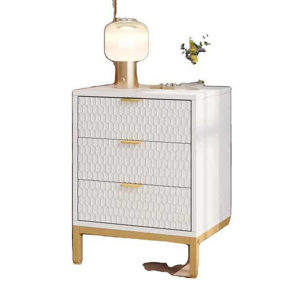 Natbord, 258 cm højt, 3 skuffer, opbevaring, HVID