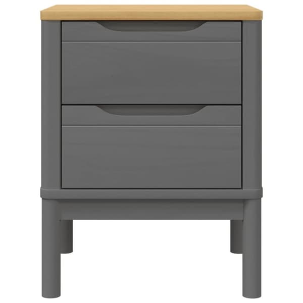 vidaXL sengebord 45x39x57 cm massivt fyrretræ grå