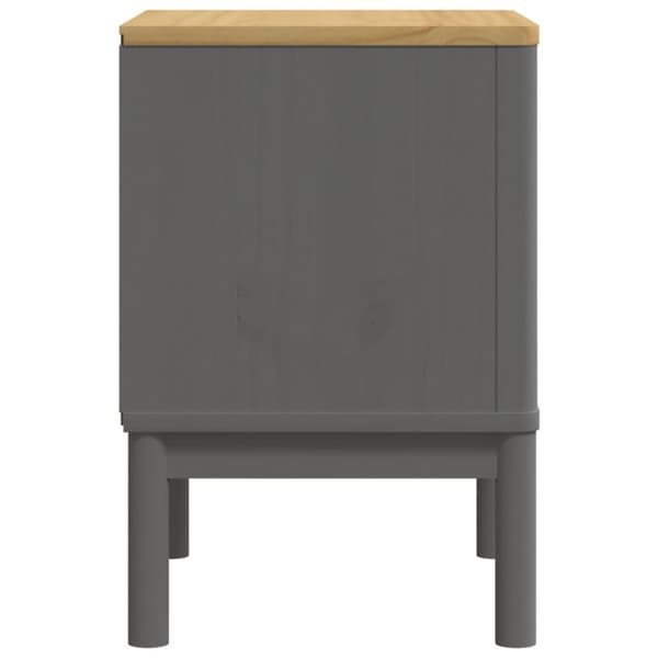 vidaXL sengebord 45x39x57 cm massivt fyrretræ grå