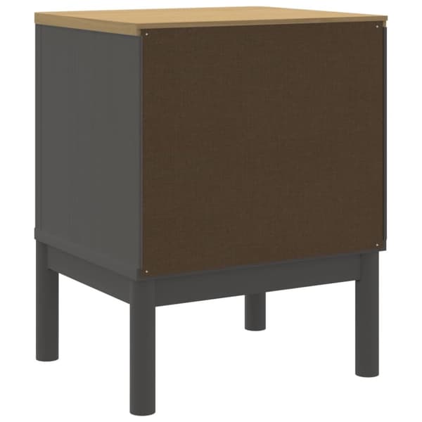 vidaXL sengebord 45x39x57 cm massivt fyrretræ grå