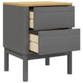 Miniatyrbillede 7 af 11: vidaXL sengebord 45x39x57 cm massivt fyrretræ grå
