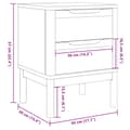 Miniatyrbillede 9 af 11: vidaXL sengebord 45x39x57 cm massivt fyrretræ grå