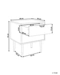 Miniatyrbillede 3 af 9: Sengebord Hvid Træ MDF 60 cm Høj Natbord med 2 Skuffer til Soveværelse Indretning