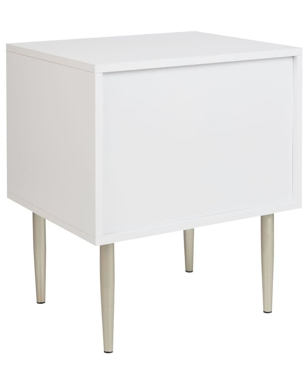 Sengebord Hvid Træ MDF 60 cm Høj Natbord med 2 Skuffer til Soveværelse Indretning