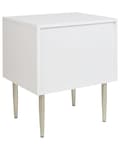 Miniatyrbillede 7 af 9: Sengebord Hvid Træ MDF 60 cm Høj Natbord med 2 Skuffer til Soveværelse Indretning