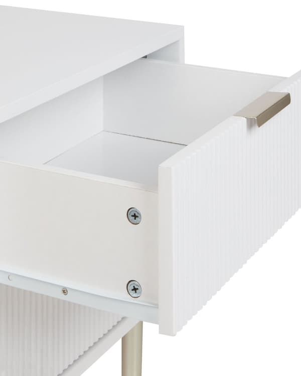 Sengebord Hvid Træ MDF 60 cm Høj Natbord med 2 Skuffer til Soveværelse Indretning