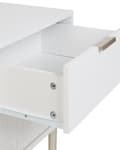 Miniatyrbillede 8 af 9: Sengebord Hvid Træ MDF 60 cm Høj Natbord med 2 Skuffer til Soveværelse Indretning