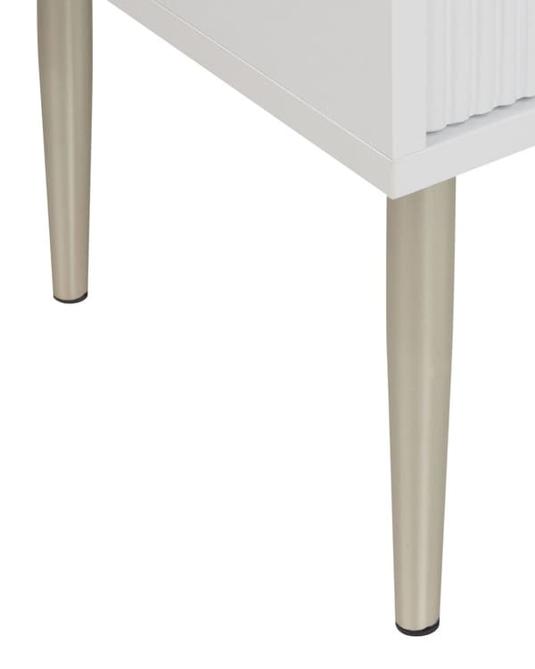 Sengebord Hvid Træ MDF 60 cm Høj Natbord med 2 Skuffer til Soveværelse Indretning