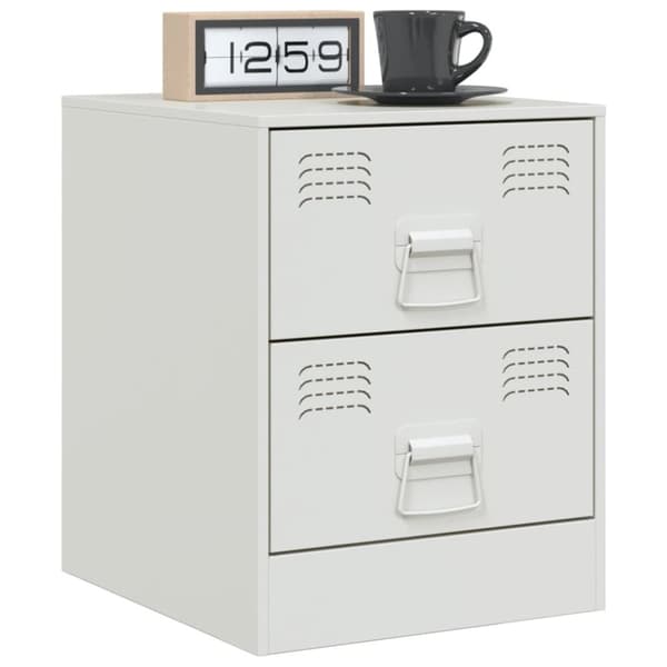 vidaXL sengeborde 2 stk. 34,5x39x44 cm stål hvid