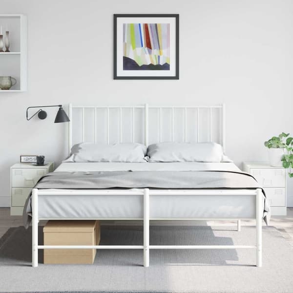 vidaXL sengeborde 2 stk. 34,5x39x44 cm stål hvid