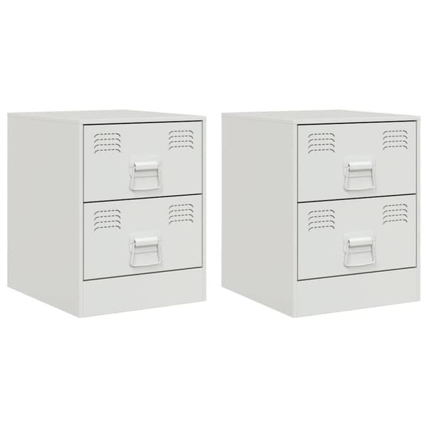vidaXL sengeborde 2 stk. 34,5x39x44 cm stål hvid